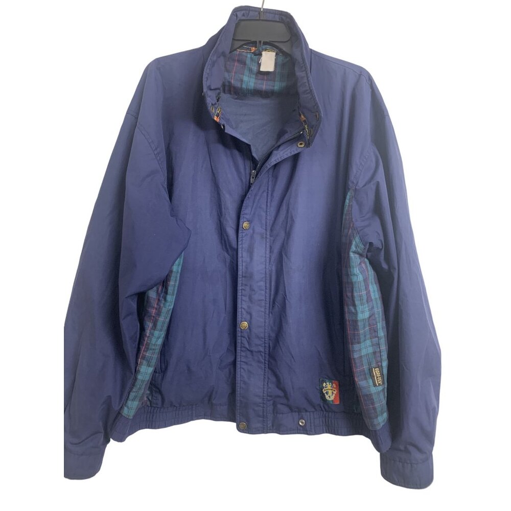 Vintage Sunice Gore-Tex Plaid Windbreaker Size XL‎ Navy Blue